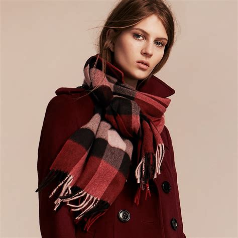 burberry classic cashmere scarf in check and hearts parade red|Burberry Limited.